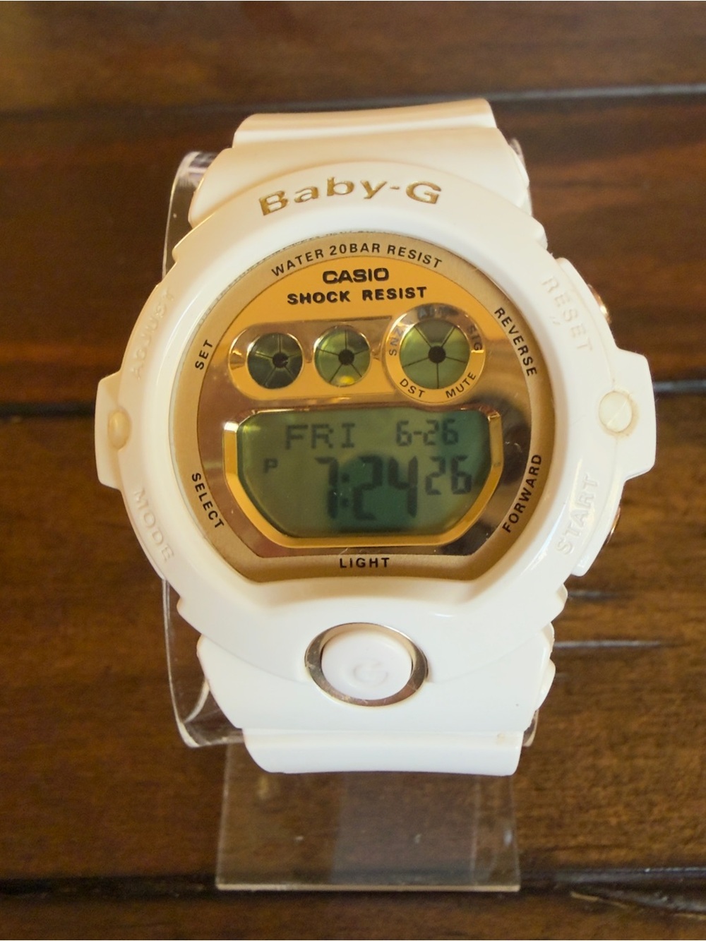 Casio Baby-G White Digital Watch Metallic Gold Face BG-6901